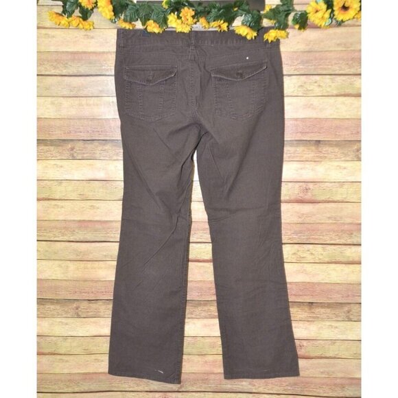 Gap Boot Cut Stretch Ladies Size 12 Brown Corduroy Pants Retro Look Casual Fall - Picture 4 of 8